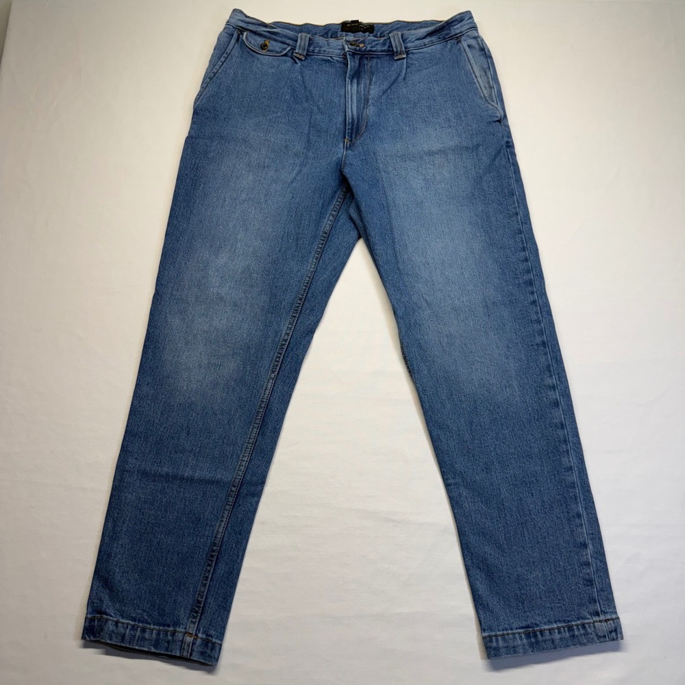 Banana Republic Pleated Fit Jeans 32x32 Blue Mens Casual Tapered Denim Trousers